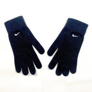 VTG Nike Center Check Gloves Athletic Active Warm Sz M/L Black Middle Swoosh 90s